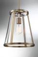 NUVO Lighting 60-6697 Bruge, 1-Light, Pendant Fixture, Burnished Brass Finish with Clear Glass