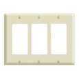 Leviton PJ263-T 3-Gang, 3-Decora midway nylon wallplate. Light Almond