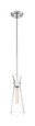 NUVO Lighting 60-6868 Bahari, 1-Light, Mini Pendant Fixture, Polished Nickel Finish with Clear Glass