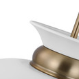 NUVO Lighting 60-7464 Perkins, 1-Light, Medium Pendant, Matte White with Burnished Brass