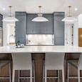 NUVO Lighting 60-7464 Perkins, 1-Light, Medium Pendant, Matte White with Burnished Brass