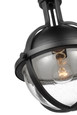 NUVO Lighting 60-7674 Lincoln, 1-Light Medium Pendant, Medium Base, 60W, Matte Black Finish, Clear Seeded Glass