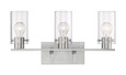 NUVO Lighting 60-7173 Sommerset, 3 Light, Vanity Fixture, Brushed Nickel Finish with Clear Glass