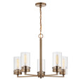 NUVO Lighting NUV-60-7535 Intersection - 5 Light - Chandelier - Burnished Brass with Clear Glass