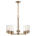 NUVO Lighting NUV-60-7535 Intersection - 5 Light - Chandelier - Burnished Brass with Clear Glass