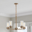 NUVO Lighting NUV-60-7535 Intersection - 5 Light - Chandelier - Burnished Brass with Clear Glass