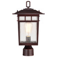 NUVO Lighting 60-5952 Cove Neck Collection Outdoor Large 16in Post Light Pole Lantern, Rustic Bronze Finish with Clear Seeded Glass