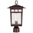 NUVO Lighting NUV-60-5952 Cove Neck Collection Outdoor Large 16 inch Post Light Pole Lantern - Rustic Bronze Finish with Clear Seeded Glass