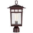 NUVO Lighting 60-5952 Cove Neck Collection Outdoor Large 16in Post Light Pole Lantern, Rustic Bronze Finish with Clear Seeded Glass