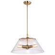 NUVO Lighting 60-7416 Dover, 3 Light, Large Pendant, Vintage Brass with Clear Glass
