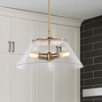 NUVO Lighting 60-7416 Dover, 3 Light, Large Pendant, Vintage Brass with Clear Glass