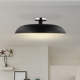 NUVO Lighting 60-7498 Colony, 1-Light, Large Semi-Flush Mount Fixture, Matte Black with Polished Nickel