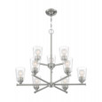 NUVO Lighting NUV-60-7189 Bransel - 9 Light - Chandelier Fixture - Brushed Nickel Finish with Clear Seeded Glass