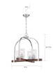 NUVO Lighting NUV-60-6966 Arabel - 4 Light - Chandelier - Brushed Nickel and Nutmeg Wood Finish with Clear Seeded Glass