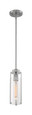 NUVO Lighting 60-7140 Marina, 1-Light, Mini Pendant Fixture, Brushed Nickel Finish with Clear Glass