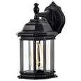 NUVO Lighting 60-6119 Hopkins Outdoor Collection 12in Small Wall Light, Matte Black Finish with Clear Glass