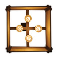NUVO Lighting 60-6423 Winchester, 4-Light, Square Pendant with Aged Wood