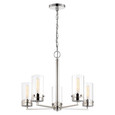 NUVO Lighting 60-7635 Intersection, 5-Light, Chandelier, Polished Nickel with Clear Glass