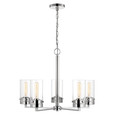 NUVO Lighting 60-7635 Intersection, 5-Light, Chandelier, Polished Nickel with Clear Glass