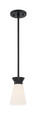 NUVO Lighting 60-7314 Caleta, 1-Light, Mini Pendant Fixture, Black Finish with Frosted Cylindrical Glass