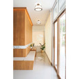 NUVO Lighting 60-6997 Cutty, 3 Light, Semi-Flush Fixture, Burnished Brass Finish with White Fabric Shade