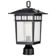 NUVO Lighting 60-5953 Cove Neck Collection Outdoor Large 16in Post Light Pole Lantern, Textured Black Finish with Clear Seeded Glass