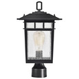 NUVO Lighting 60-5953 Cove Neck Collection Outdoor Large 16in Post Light Pole Lantern, Textured Black Finish with Clear Seeded Glass