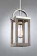 NUVO Lighting 60-6484 Bliss, 1-Light, Mini Pendant, Driftwood Finish with Polished Nickel Accents