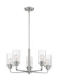 NUVO Lighting NUV-60-7175 Sommerset - 5 Light - Chandelier Fixture - Brushed Nickel Finish with Clear Glass