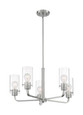 NUVO Lighting NUV-60-7175 Sommerset - 5 Light - Chandelier Fixture - Brushed Nickel Finish with Clear Glass