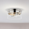 NUVO Lighting 60-7636 Intersection, Small Flush Mount Fixture, Polished Nickel with Clear Glass