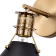 NUVO Lighting 60-7519 Outpost, 1-Light, Wall Sconce, Matte Black with Burnished Brass