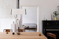 NUVO Lighting 60-7678 Flynn, 3 Light Pendant, Medium Base, 60W, Black Finish, White Textile Shade