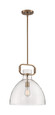 NUVO Lighting 60-7142 Teresa, 1-Light, Bell Pendant Fixture, Burnished Brass Finish with Clear Glass