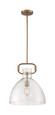 NUVO Lighting 60-7142 Teresa, 1-Light, Bell Pendant Fixture, Burnished Brass Finish with Clear Glass