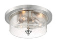 NUVO Lighting 60-7191 Bransel, 3 Light, Flush Mount Fixture, Brushed Nickel Finish with Clear Seeded Glass