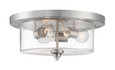 NUVO Lighting 60-7191 Bransel, 3 Light, Flush Mount Fixture, Brushed Nickel Finish with Clear Seeded Glass