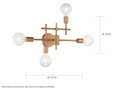 NUVO Lighting 60-6871 Delphi, 4-Light, Vanity, Aged Gold Finish