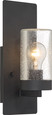 NUVO Lighting 60-6579 Indie, 1-Light, Small Wall Sconce, Textured Black Finish with Clear Seeded Glass