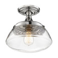 NUVO Lighting NUV-60-6798 Kew - 1 Light - Semi-Flush Fixture - Polished Nickel Finish with Clear Glass