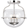 NUVO Lighting 60-7822 Amado 3 Light Semi Flush Mount, Polished Nickel Finish, Clear Glass