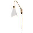 NUVO Lighting 60-7468 Tango, 1-Light, Wall Sconce, Matte White with Burnished Brass