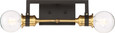 NUVO Lighting 60-6972 Intention, 2 Light, Vanity, Warm Brass and Black Finish
