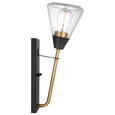 NUVO Lighting 60-7681 Starlight, 1-Light Wall Sconce, Medium Base, 60W, Matte Black Finish, Clear Seeded Glass