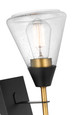 NUVO Lighting 60-7681 Starlight, 1-Light Wall Sconce, Medium Base, 60W, Matte Black Finish, Clear Seeded Glass