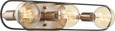NUVO Lighting 60-6653 Chassis, 3 Light, Vanity, Copper Brushed Brass Finish with Matte Black Frame