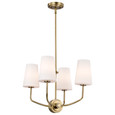 NUVO Lighting NUV-60-7884 Cordello 4 Light Chandelier - Vintage Brass Finish - Etched White Opal Glass