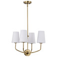 NUVO Lighting NUV-60-7884 Cordello 4 Light Chandelier - Vintage Brass Finish - Etched White Opal Glass