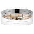 NUVO Lighting 60-7638 Intersection, Large Flush Mount Fixture, Polished Nickel with Clear Glass
