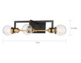 NUVO Lighting 60-6973 Intention, 3 Light, Vanity, Warm Brass and Black Finish